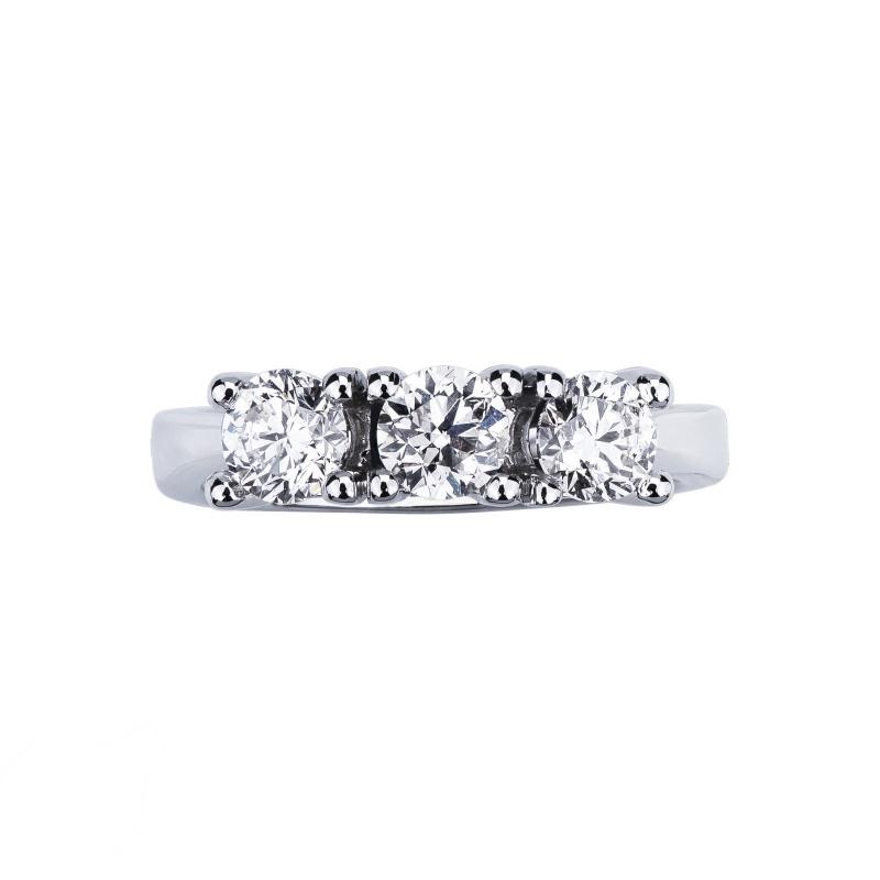 White gold 18k trilogy ring with 1 ct diamonds 