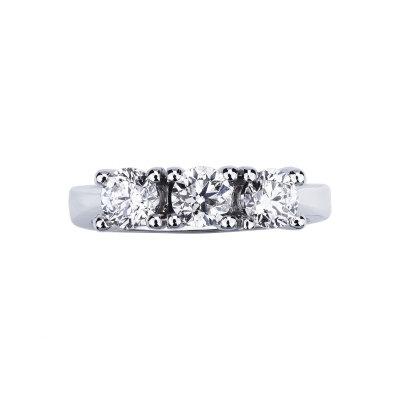 White gold 18k trilogy ring with 1 ct diamonds 