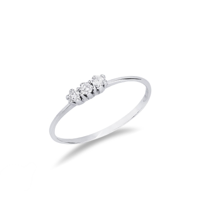 Trilogy ring white gold 18k with diamonds 