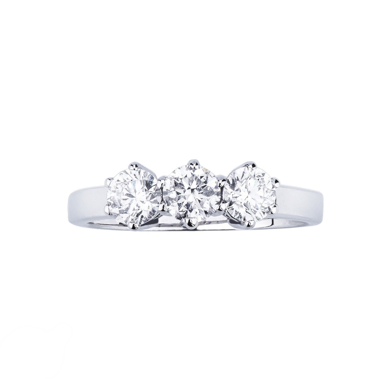 White gold 18k trilogy ring with 0,45 ct diamonds 