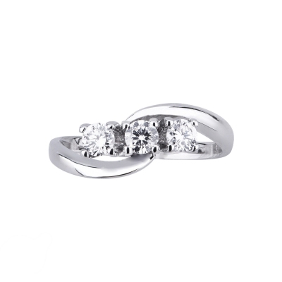 White gold 18k trilogy with 0,45 ct diamonds 