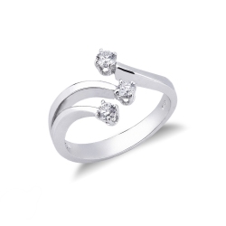 White gold 18k trilogy ring with 0,30 ct diamonds 