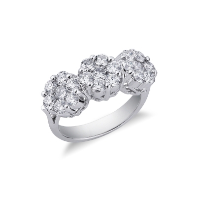 White gold 18k illusion ring with diamonds 