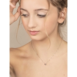 Collana con pendente a stella in oro bianco 18k con diamante 2