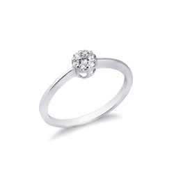 Illusion type ring in white gold 18k with diamonds 