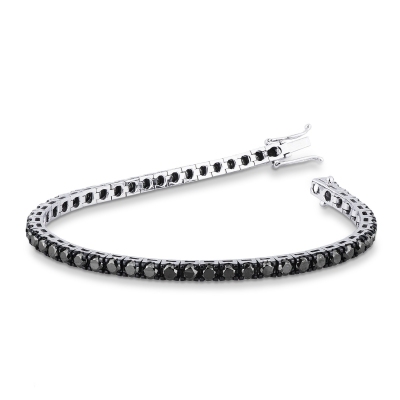 18k white gold tennis bracelet with black diamonds 3,30 mm wide
