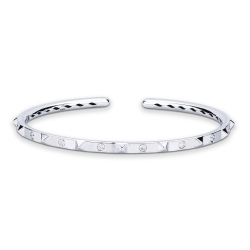 BRACCIALE RIGIDO CON BORCHIE MISURA UOMO(6,5CM X 5,5CM) CON BRILL