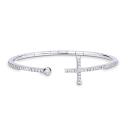 18k white gold cross bracelet with diamonds 
