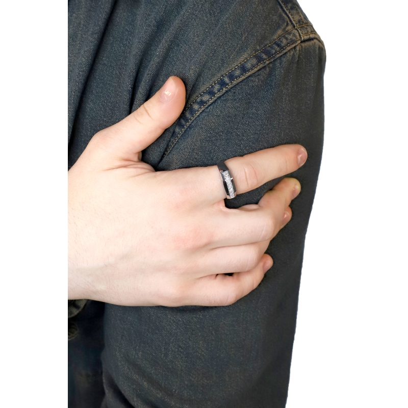 Veretta con 7 diamanti uomo in oro bianco