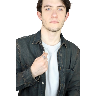 Veretta con 7 diamanti uomo in oro bianco