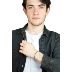 Bracciale rigido tennis con zaffiri blu in oro bianco 18k 2