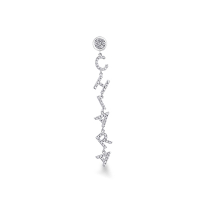 White gold 18k single earring CHIARA with diamonds