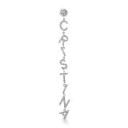 White gold 18k single earring CRISTINA with diamonds