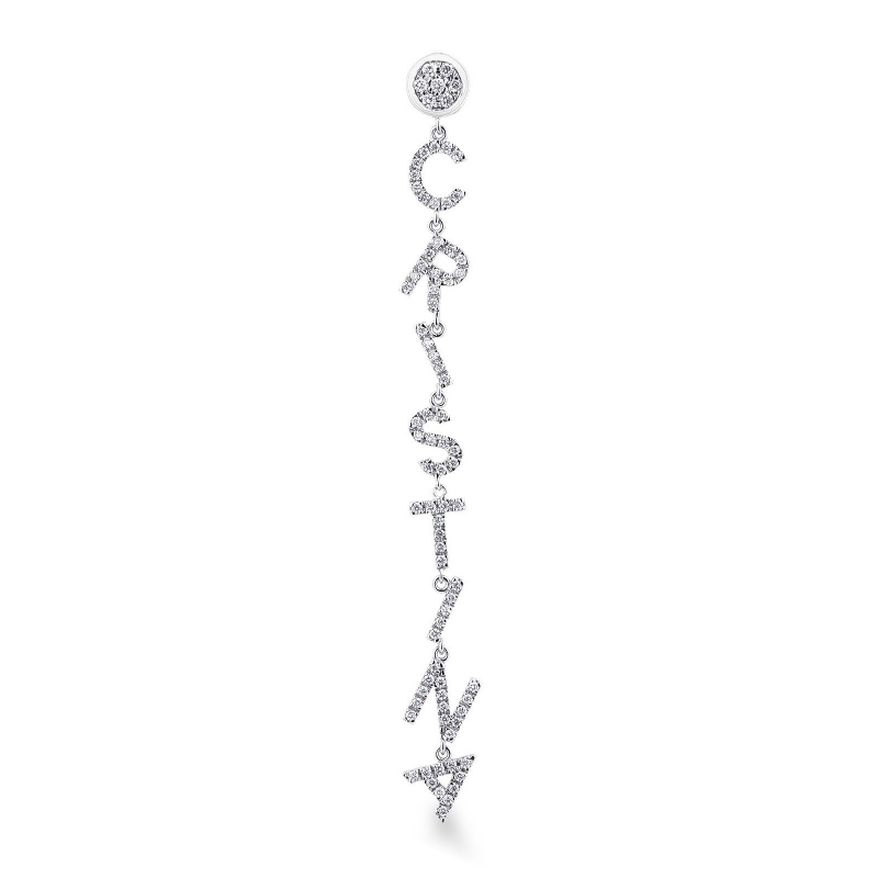 White gold 18k single earring CRISTINA with diamonds