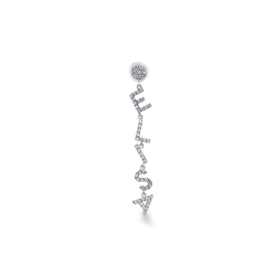 Single earring ELISA with diamonds in white gold 18k