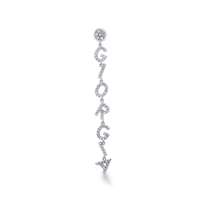 White gold 18k single earring GIORGIA with diamonds