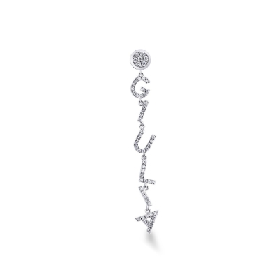 White gold 18k single earring GIULIA with diamonds