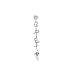 Single earring GRETA with diamonds