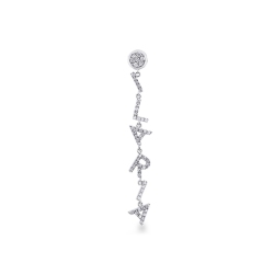 White gold 18k single earring ILARIA with diamonds