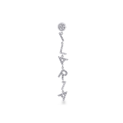 White gold 18k single earring ILARIA with diamonds