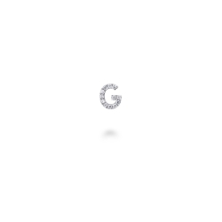 Letter G single earring with diamonds