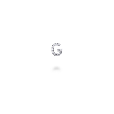 Letter G single earring with diamonds