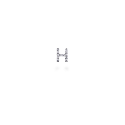 Letter H single earring with diamonds