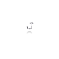 Letter J single earring with diamonds