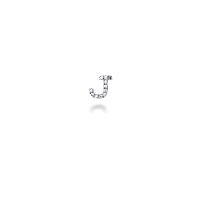 Letter J single earring with diamonds