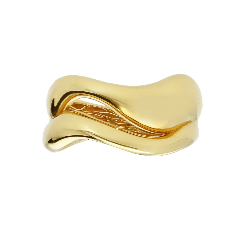 Anello ondine in oro giallo 18k