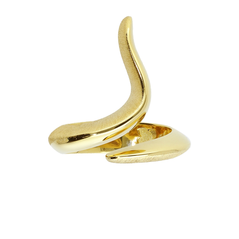 Anello serpente in oro giallo 18k