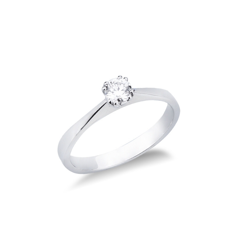 Solitario Tesoro Diamante 0,25 ct Oro Bianco 18k