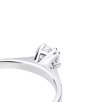 Anello Solitario Tesoro Oro Bianco 0,30 ct