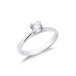 Anello fidanzamento Tesoro 0,50 ct oro bianco 18k