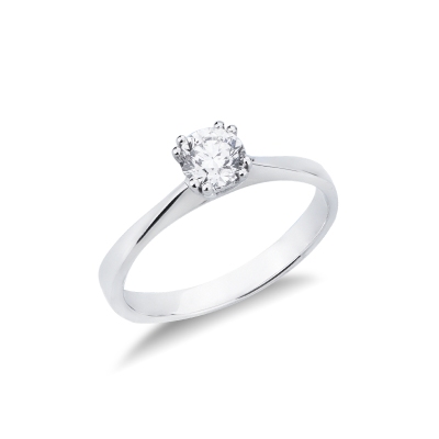 Anello fidanzamento Tesoro 0,50 ct oro bianco 18k