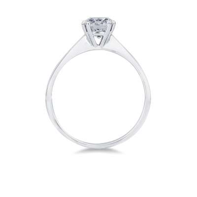 Anello in oro bianco 18k con diamante IGI, 1,00 ct