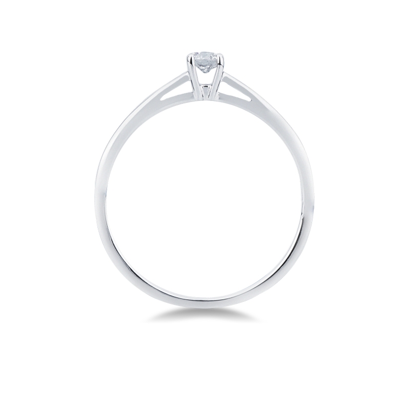Anello solitario lineare 4 griffe con diamante 0.15 ct
