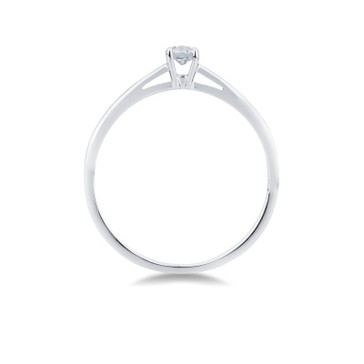 Anello solitario lineare 4 griffe con diamante 0.15 ct
