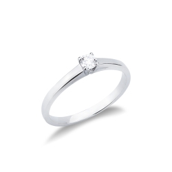  Anello Solitario Passione 0,15 ct in oro bianco 18k