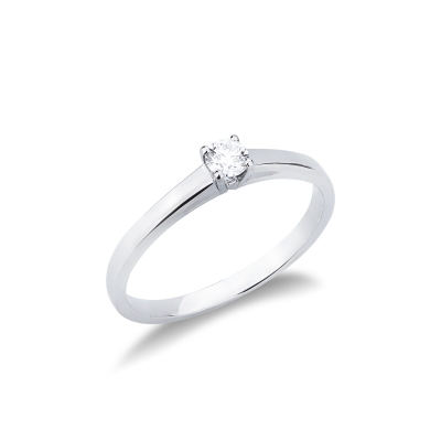  Anello Solitario Passione 0,15 ct in oro bianco 18k