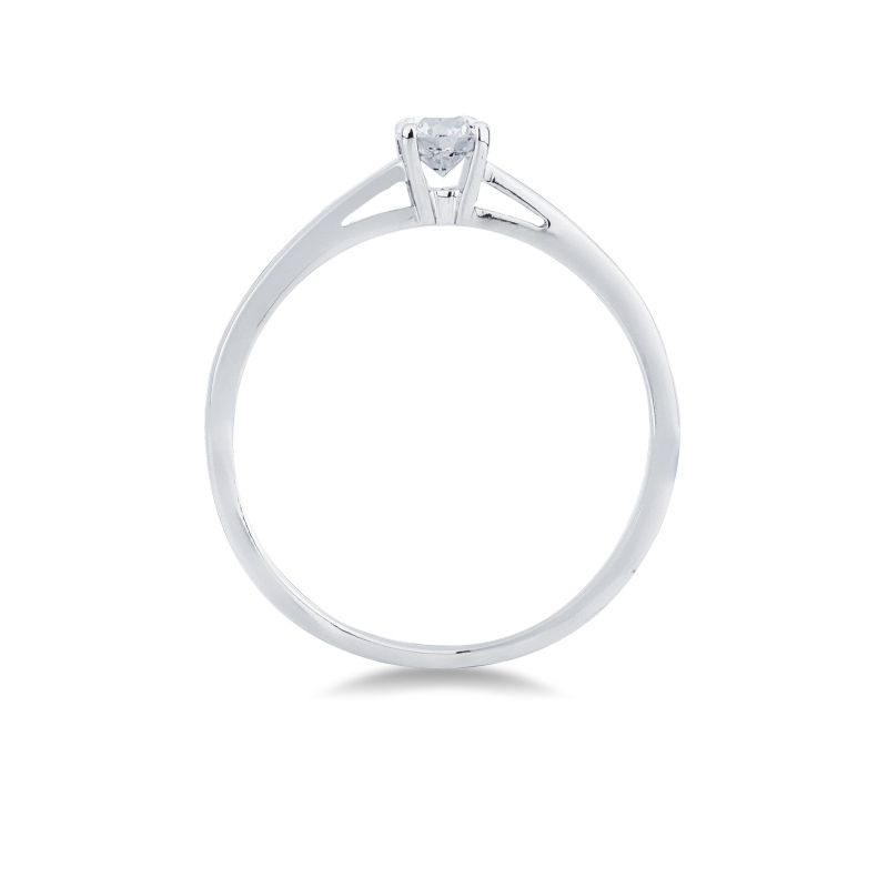Anello solitario in oro bianco 18k con diamante 0.25 ct