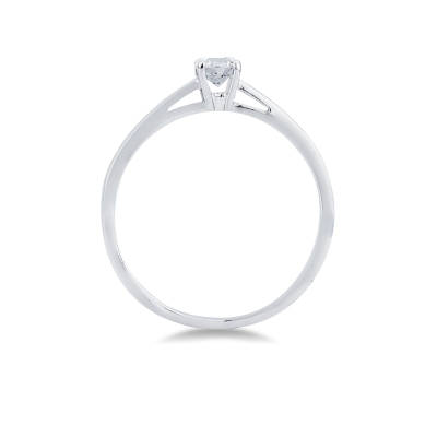 Anello solitario in oro bianco 18k con diamante 0.25 ct