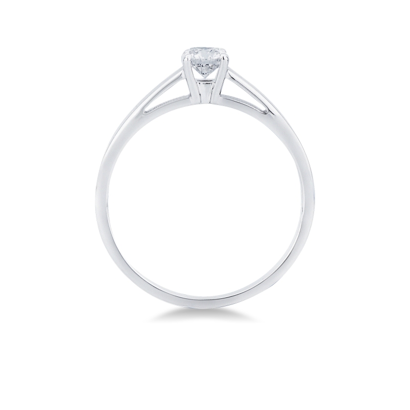 Anello solitario con diamante 0.30 ct in oro bianco 18k