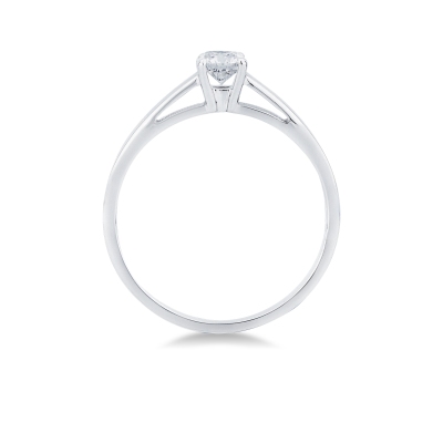 Anello solitario con diamante 0.30 ct in oro bianco 18k