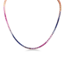 Collana con Zaffiro Rainbow, Girocollo Tennis