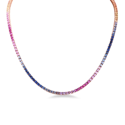 Collana con Zaffiro Rainbow, Girocollo Tennis