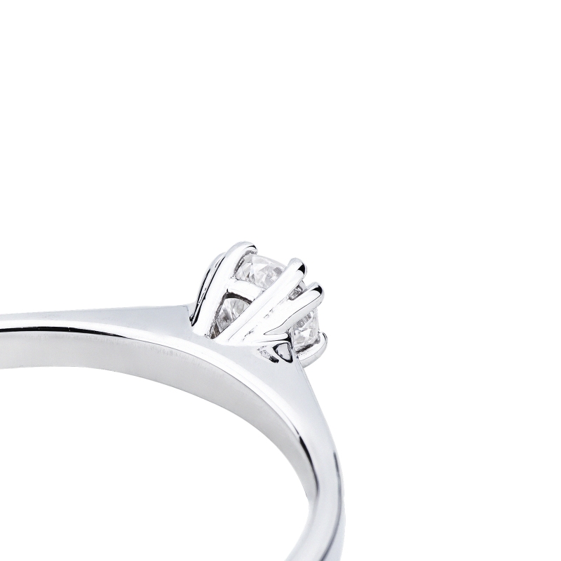 Anello solitario Tesoro 0,20 ct in Oro Bianco 18k