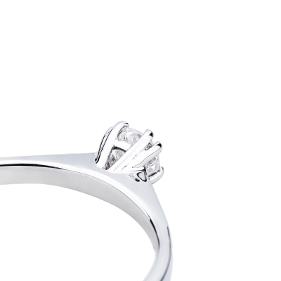 Anello solitario Tesoro 0,20 ct in Oro Bianco 18k