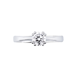 Solitario a 8 griffe lineare in oro bianco 18k con diamante, 0,70 ct 2