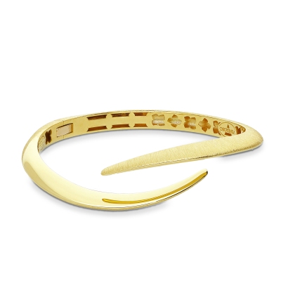 Bracciale contrariè in oro giallo 18k satinato e lucido